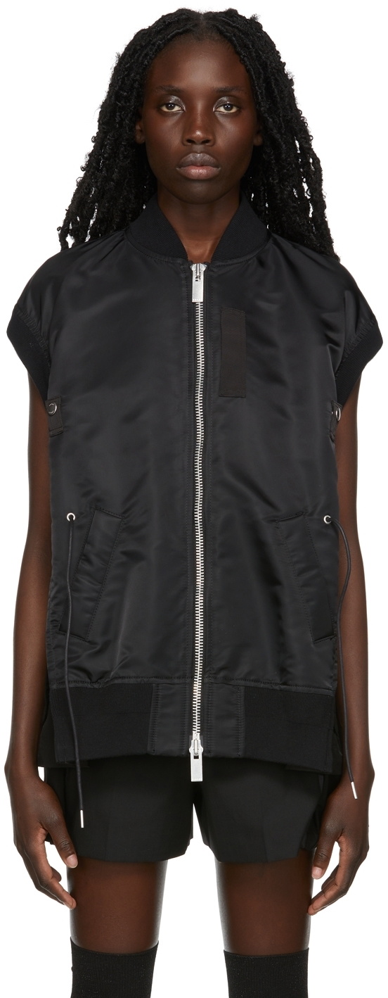 Sacai Black Nylon Twill Mix Vest Sacai