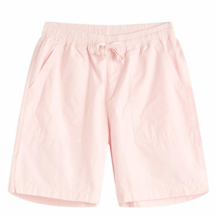 Photo: Service Works Men's Poplin Chef Shorts in Dusty Pink