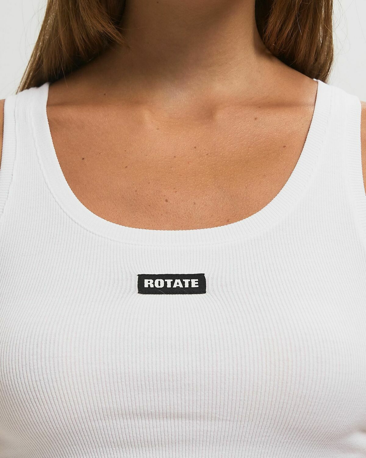 ROTATE Birger Christensen BASIC TANK TOP White Womens Tops & Tank