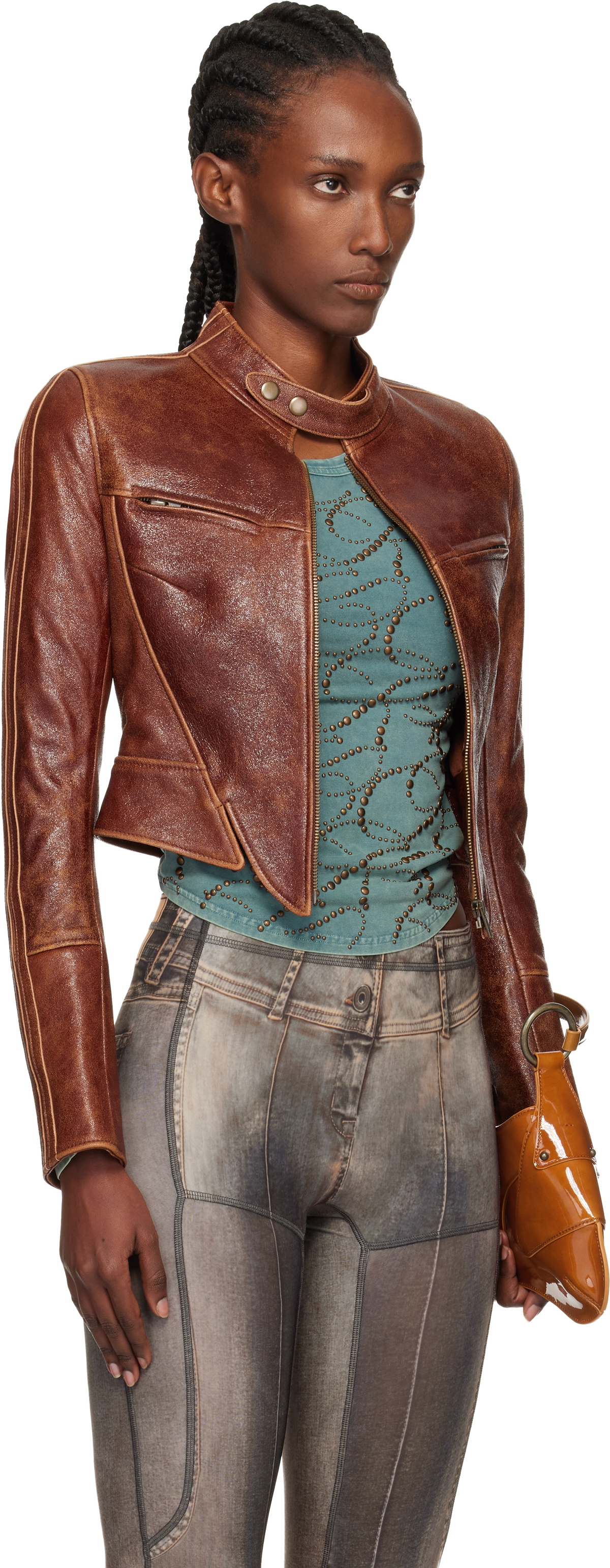 KNWLS Brown Claw Leather Jacket
