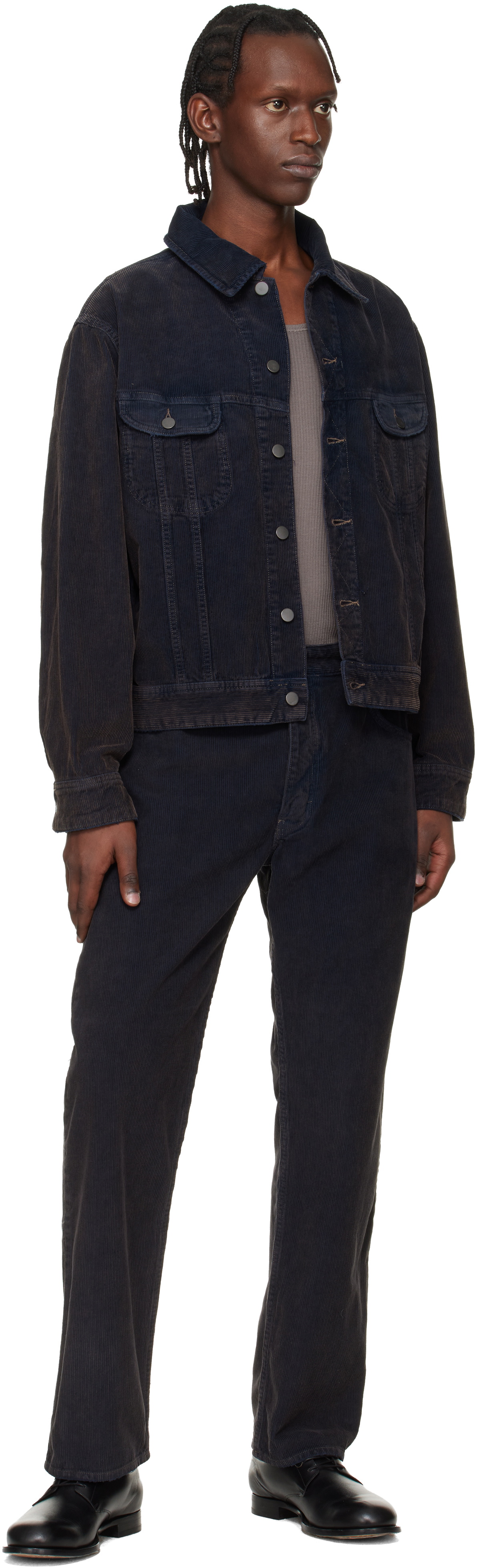 Studio Nicholson Navy Aaron Levine Edition Derby Corduroy Jacket