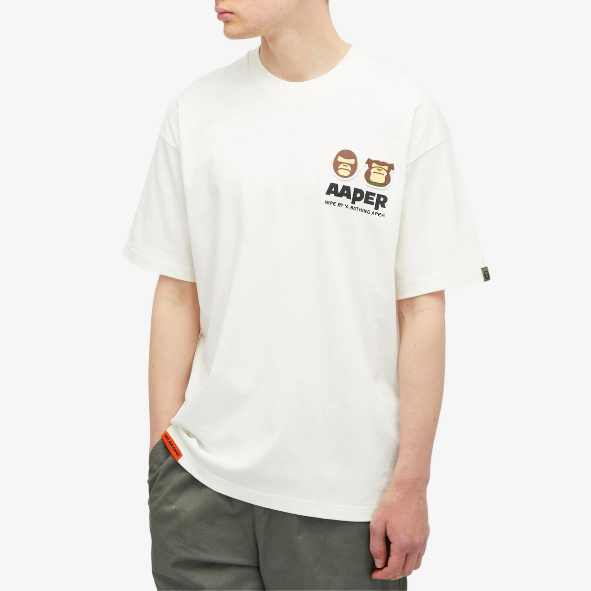 Men's AAPE Aaper Printed T-Shirt in Ivory AAPE by A Bathing Ape