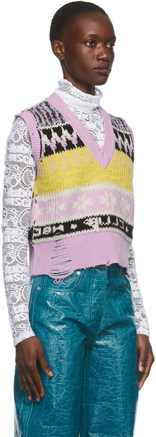 Multicolor distressed clearance sweater