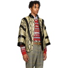 Gucci Yellow and Black Faux-Python Bomber Jacket
