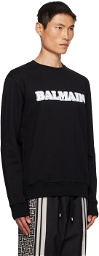 Balmain Black Retro Flocked Sweatshirt