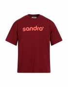 Sandro Mens T-shirt Burgundy