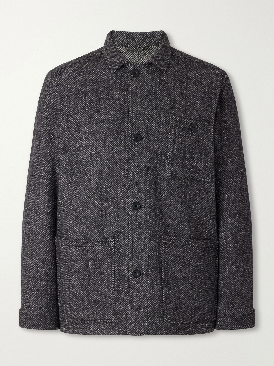 Anderson & Sheppard - Herringbone Wool Overshirt - Gray