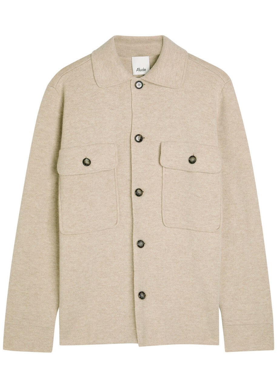 Allude Wool-blend Overshirt Beige