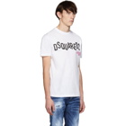 Dsquared2 White Disco Punk Cool Fit T-Shirt