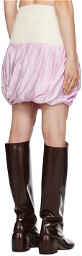 Kiko Kostadinov Off-White & Pink Twisted Hybrid Miniskirt