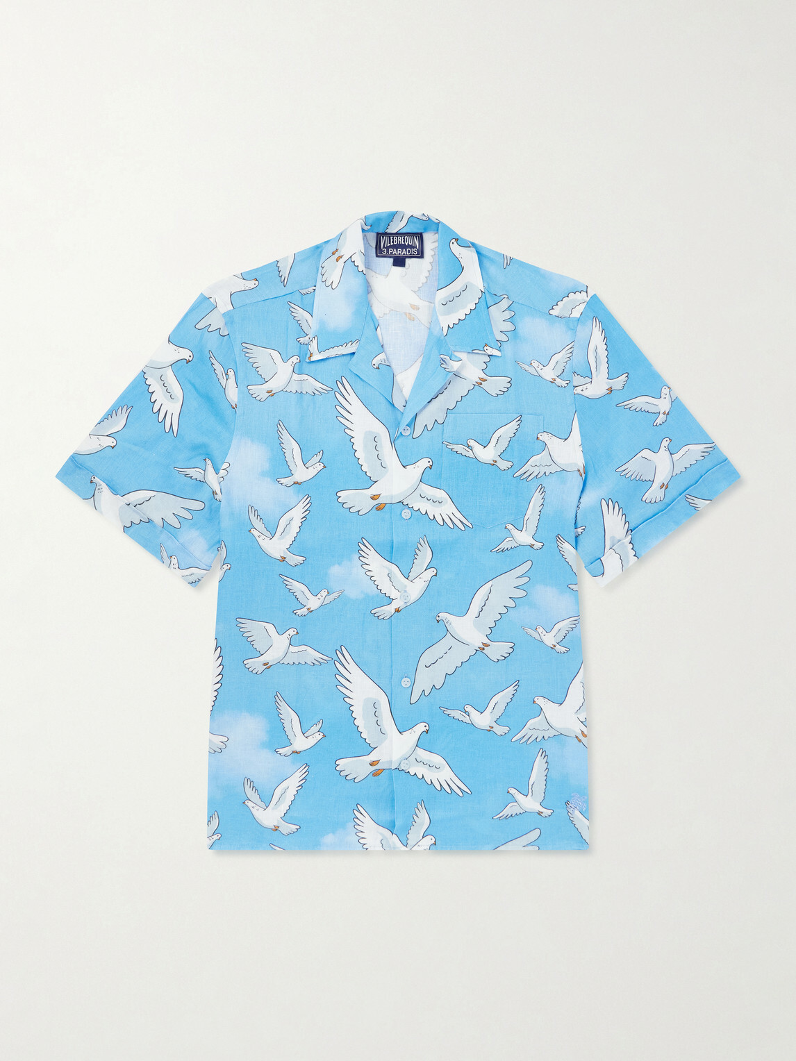 Vilebrequin - 3.Paradis Chelly Printed Camp-Collar Linen Shirt - Blue