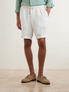 Altea - Samuel Straight-Leg Linen Drawstring Shorts - White