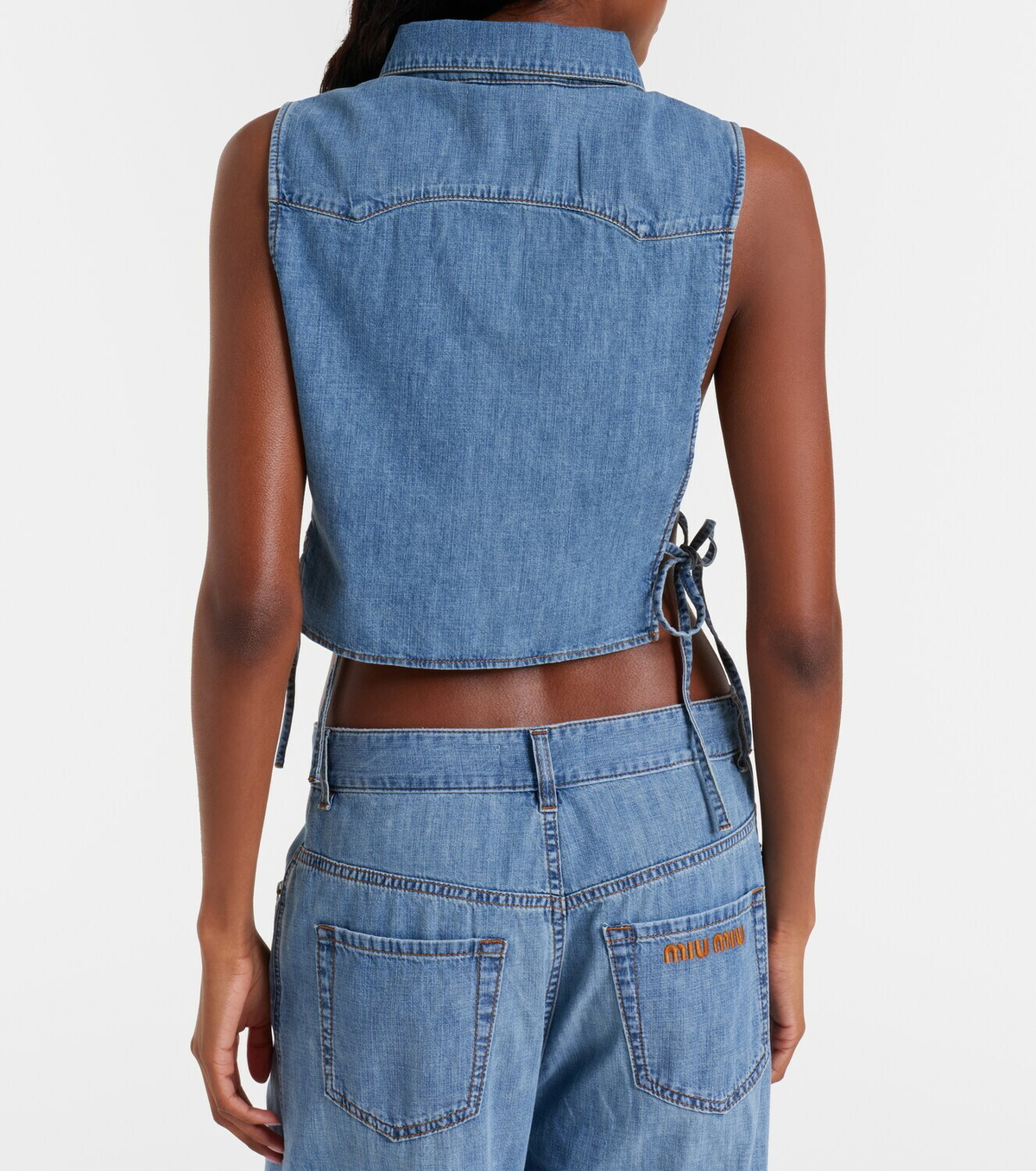 Miu Miu Chambray crop top
