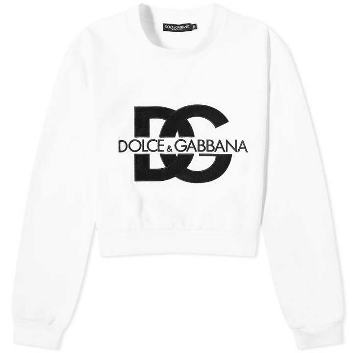 Photo: Dolce & Gabbana Women's Large Logo Sweatshirt in White