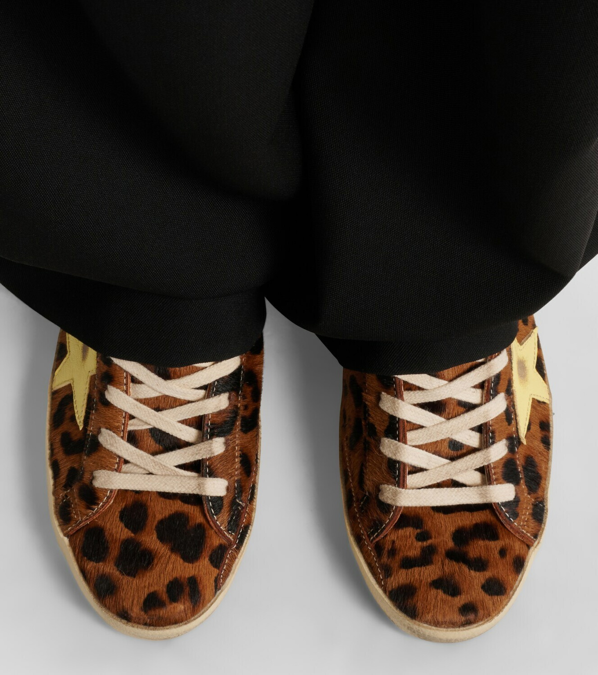 Golden Goose Super-Star leopard-print calf hair sneakers