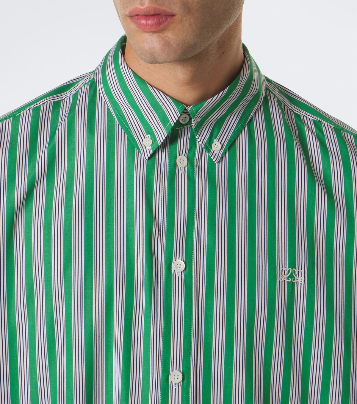 Loewe Double L striped cotton poplin shirt