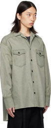 Ann Demeulemeester Green Antoine High Comfort Long Shirt