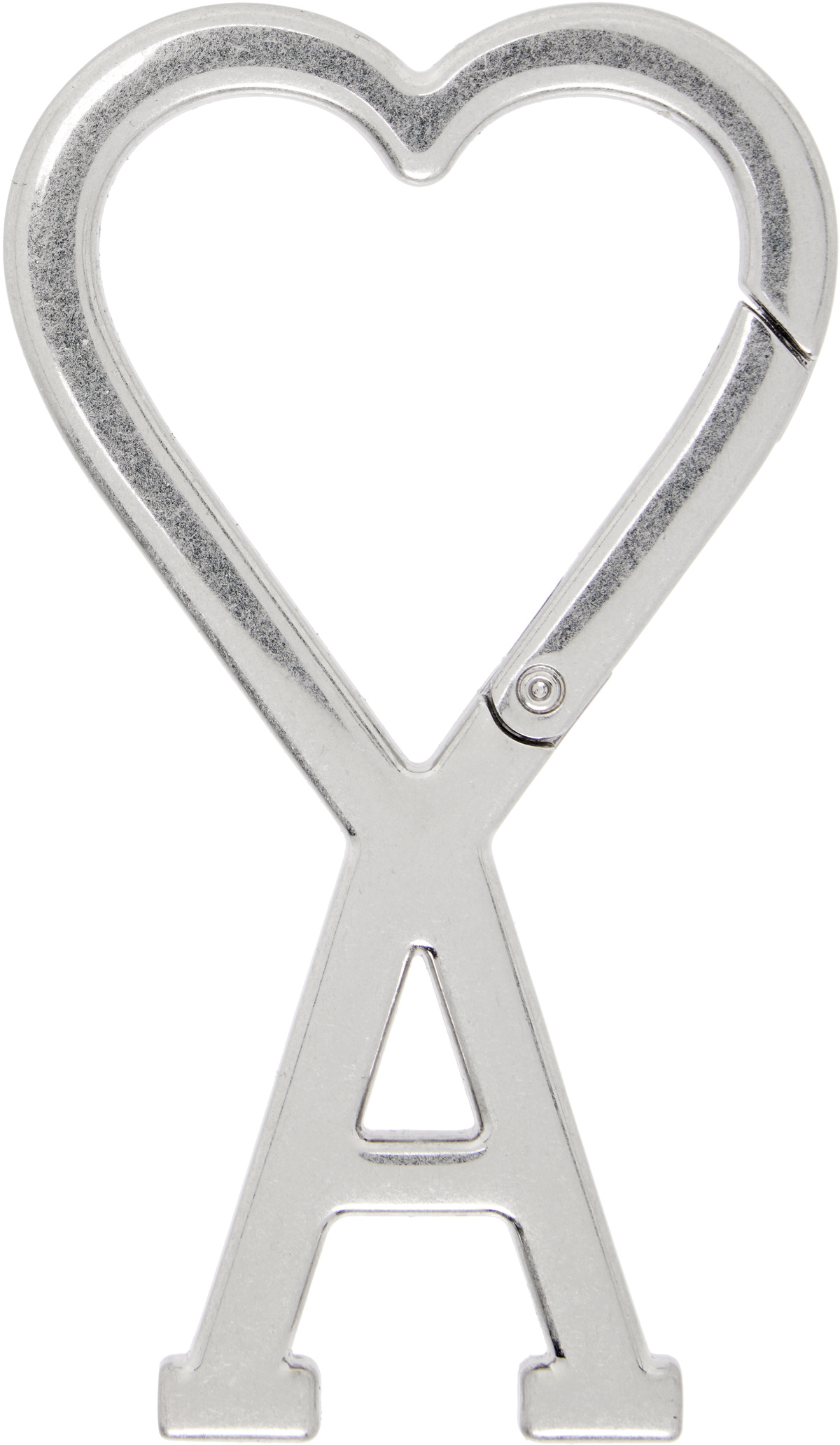 AMI Paris Silver Ami De Coeur Hook Keychain