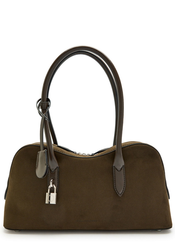 Photo: Stella Mccartney Stella Ryder Medium Faux Suede Shoulder bag - Moca - One Size