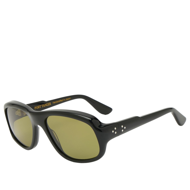 Photo: Port Tanger Bamba Sunglasses in Black/Dark Green 