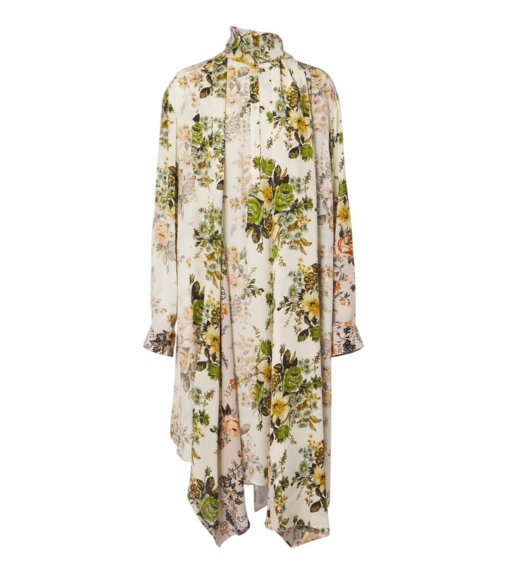 Photo: Acne Studios Tie-neck floral silk georgette midi dress
