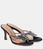 Blumarine Butterfly 75 embellished satin mules