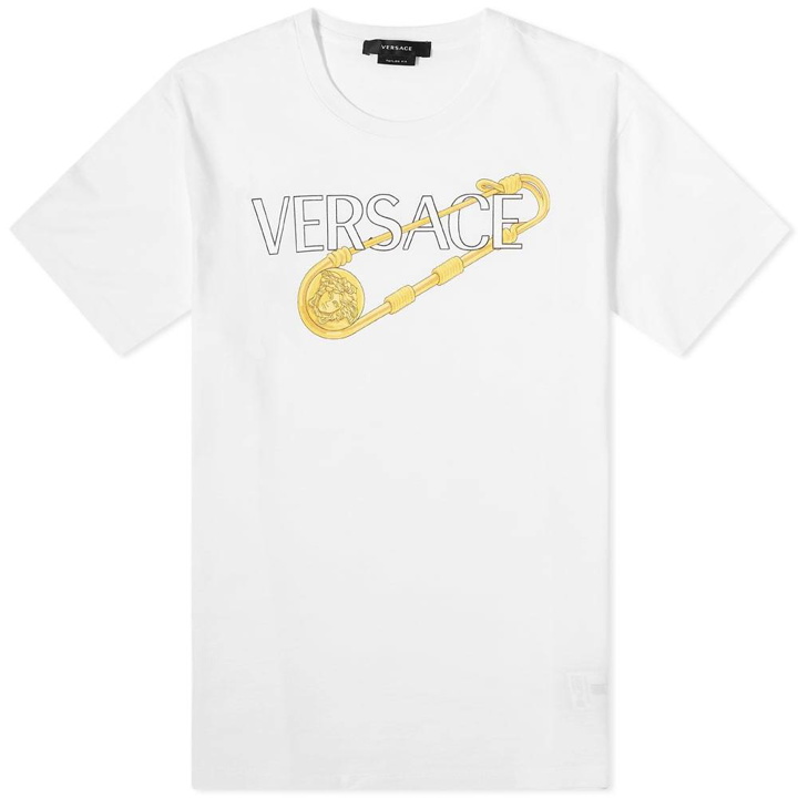 Photo: Versace Safety Pin Logo Tee