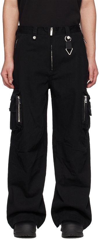 Photo: C2H4 Black Exposed Fly Cargo Pants
