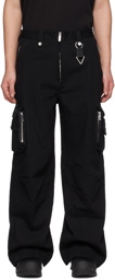 C2H4 Black Exposed Fly Cargo Pants