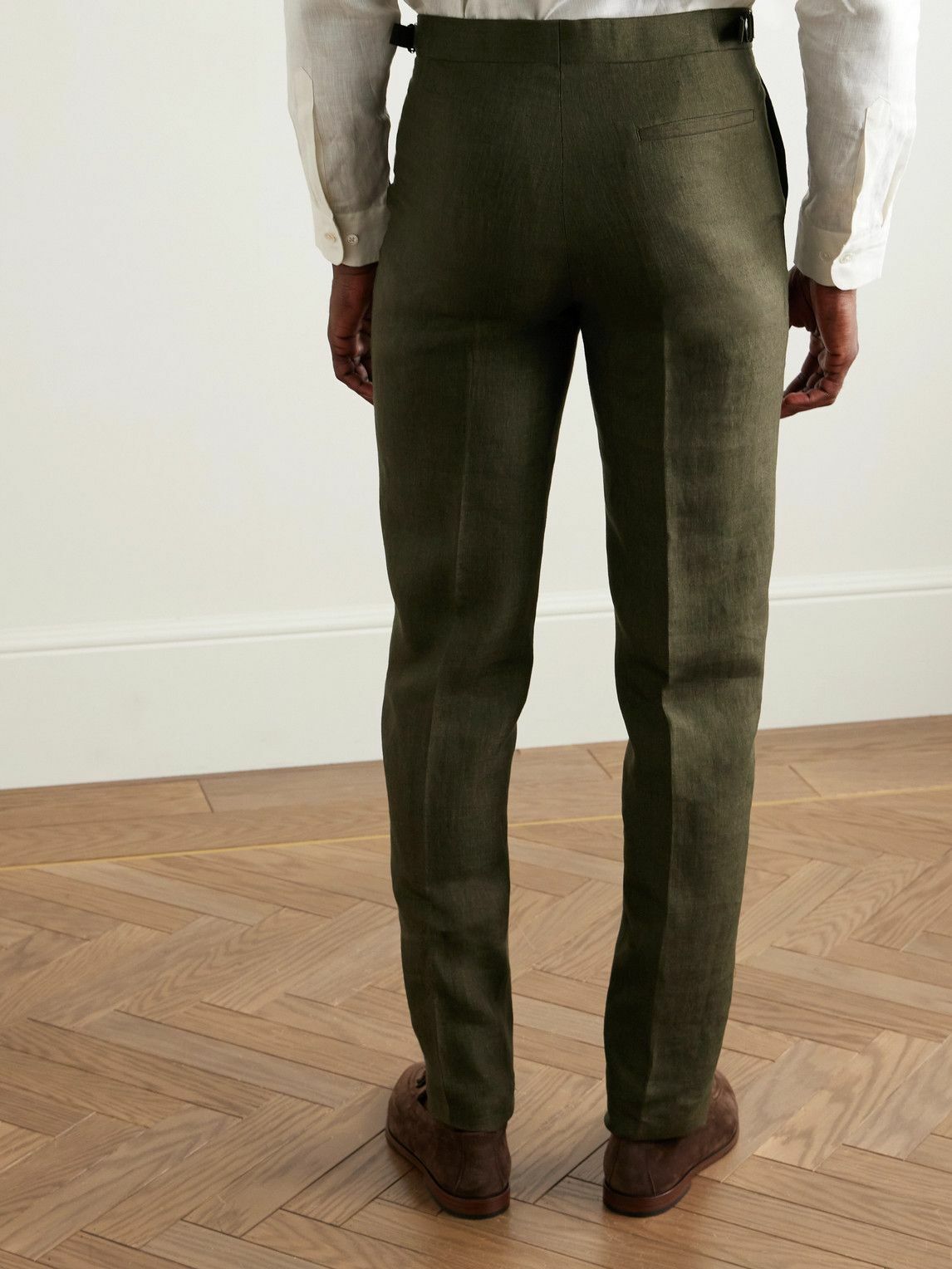 Richard James - Chapman Slim-Fit Straight-Leg Linen Suit Trousers - Green