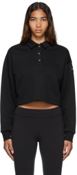 Alo Black Polo Henley Sweatshirt