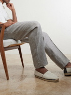 Brunello Cucinelli - Straight-Leg Pleated Hemp and Linen-Blend Twill Trousers - Gray