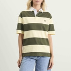 Coperni Women's Striped Polo Top in Green Yellow