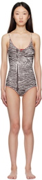Caro Editions Brown & Off-White Bellini Bikini Edition Bow Swimsuit