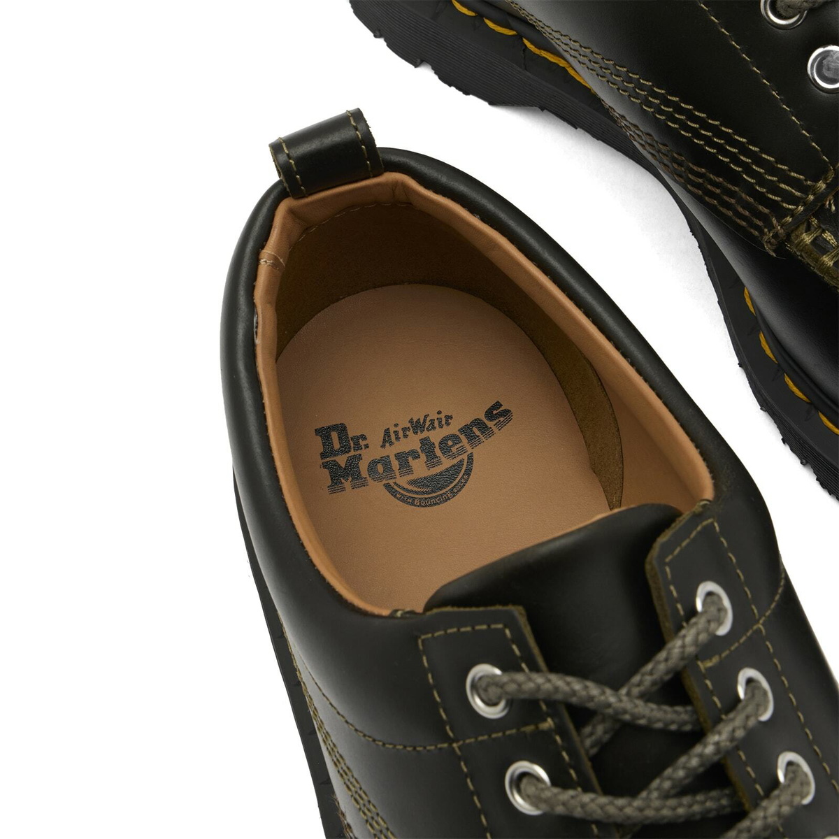 Dr. Martens Men's Lowell 4 Eye Shoe in Olive Mayhem