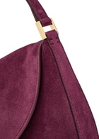 Savette Tondo Small Suede Shoulder bag - Plum - One Size