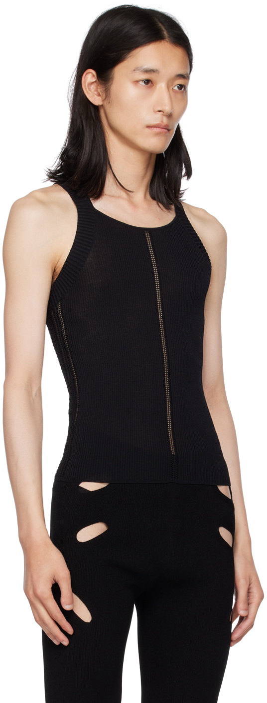 Dion Lee Black Snakeskin Tank Top