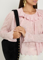 Isabel Marant Zelly Embroidered Cotton-blend Blouse Pink