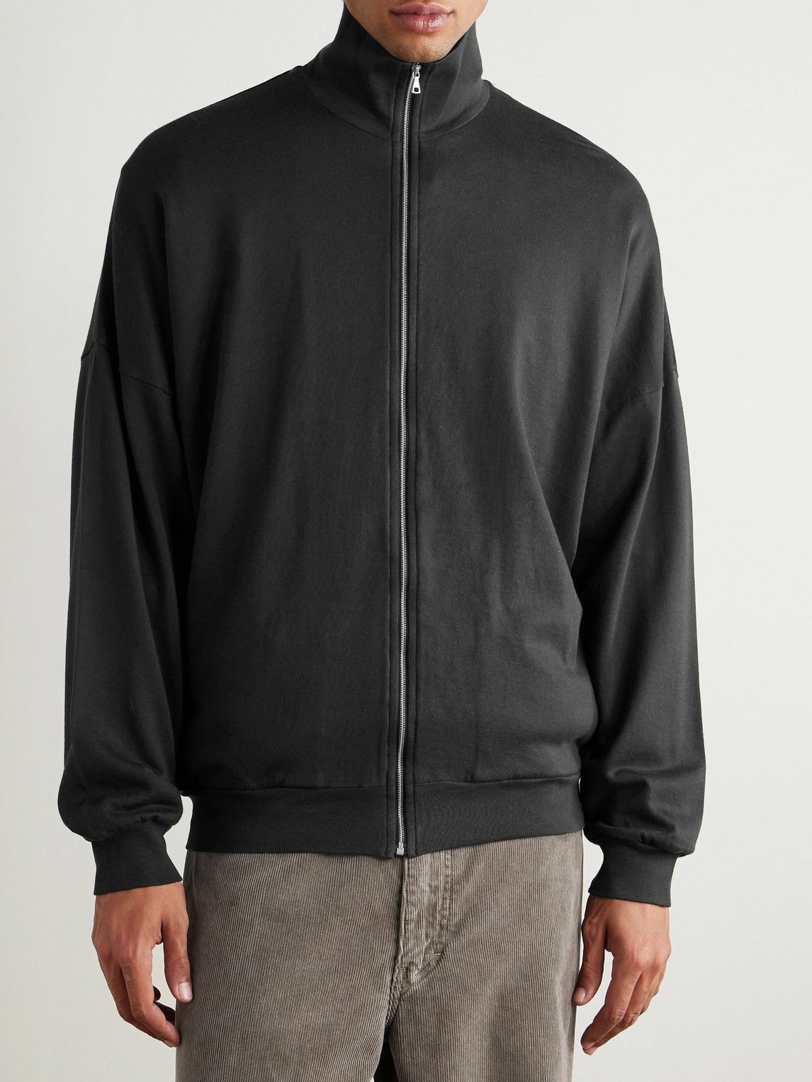 Auralee - Cotton-Jersey Zip-Up Sweatshirt - Black Auralee