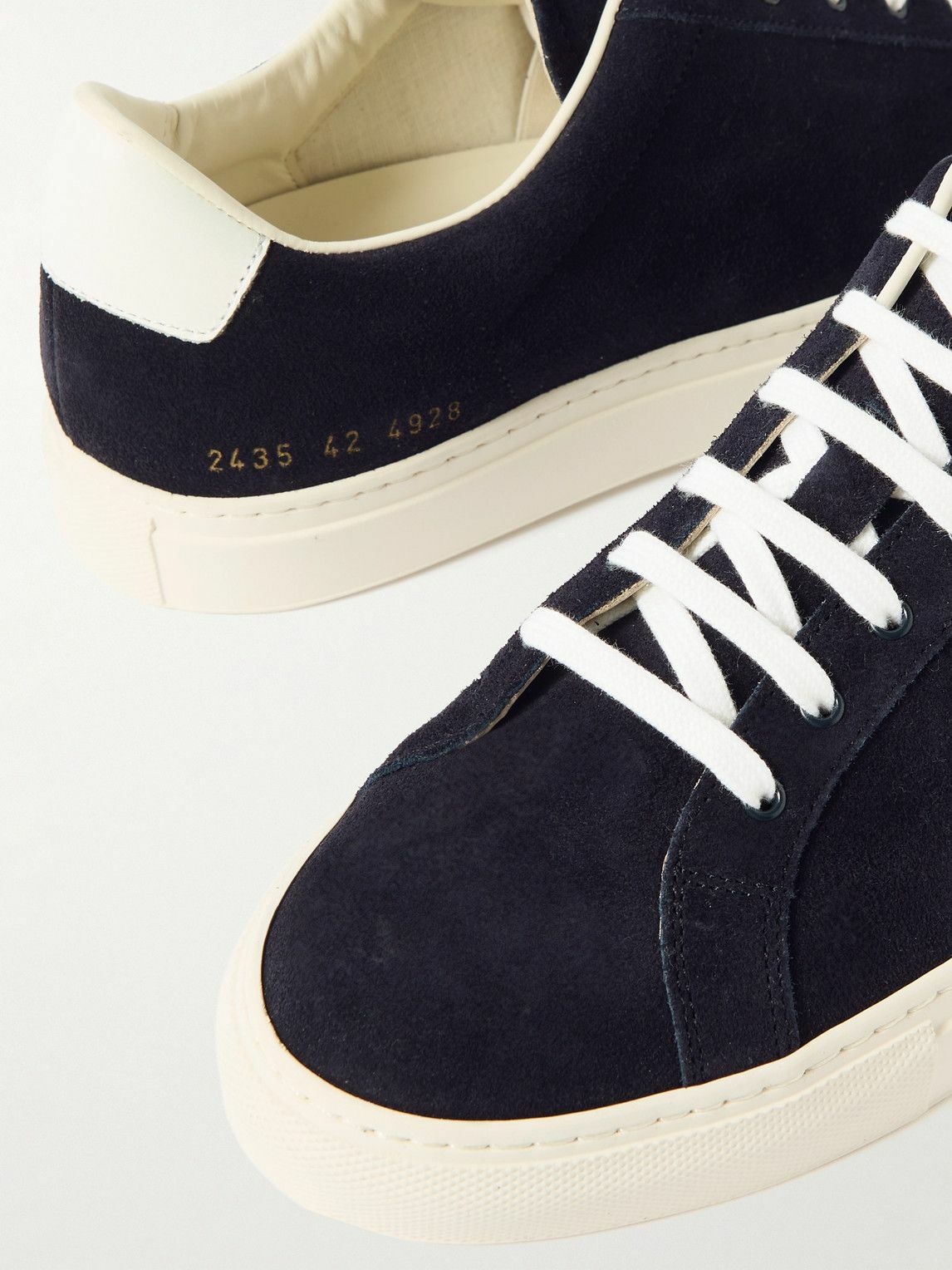 Common Projects - Retro Leather-Trimmed Suede Sneakers