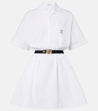 Versace Belted cotton poplin minidress