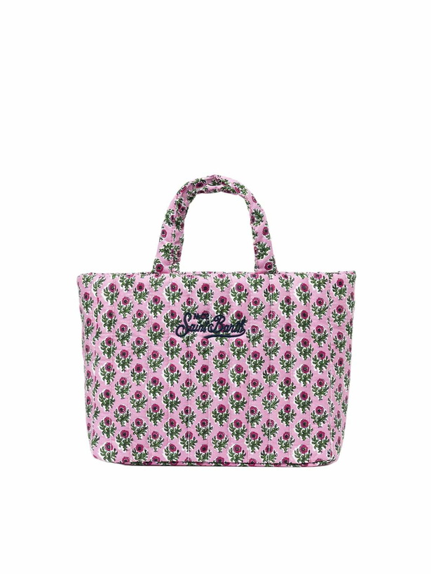 Photo: MC2 Saint Barth Pink Flower Quilted Soft Tote Mid Bag