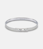 Messika Move Noa 18kt white gold bangle with diamonds