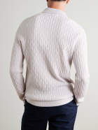 Mr P. - Textured Wool and Camel-Blend Polo Shirt - Gray