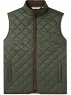Peter Millar - Essex Fleece-Trimmed Quilted Padded Shell Gilet - Green