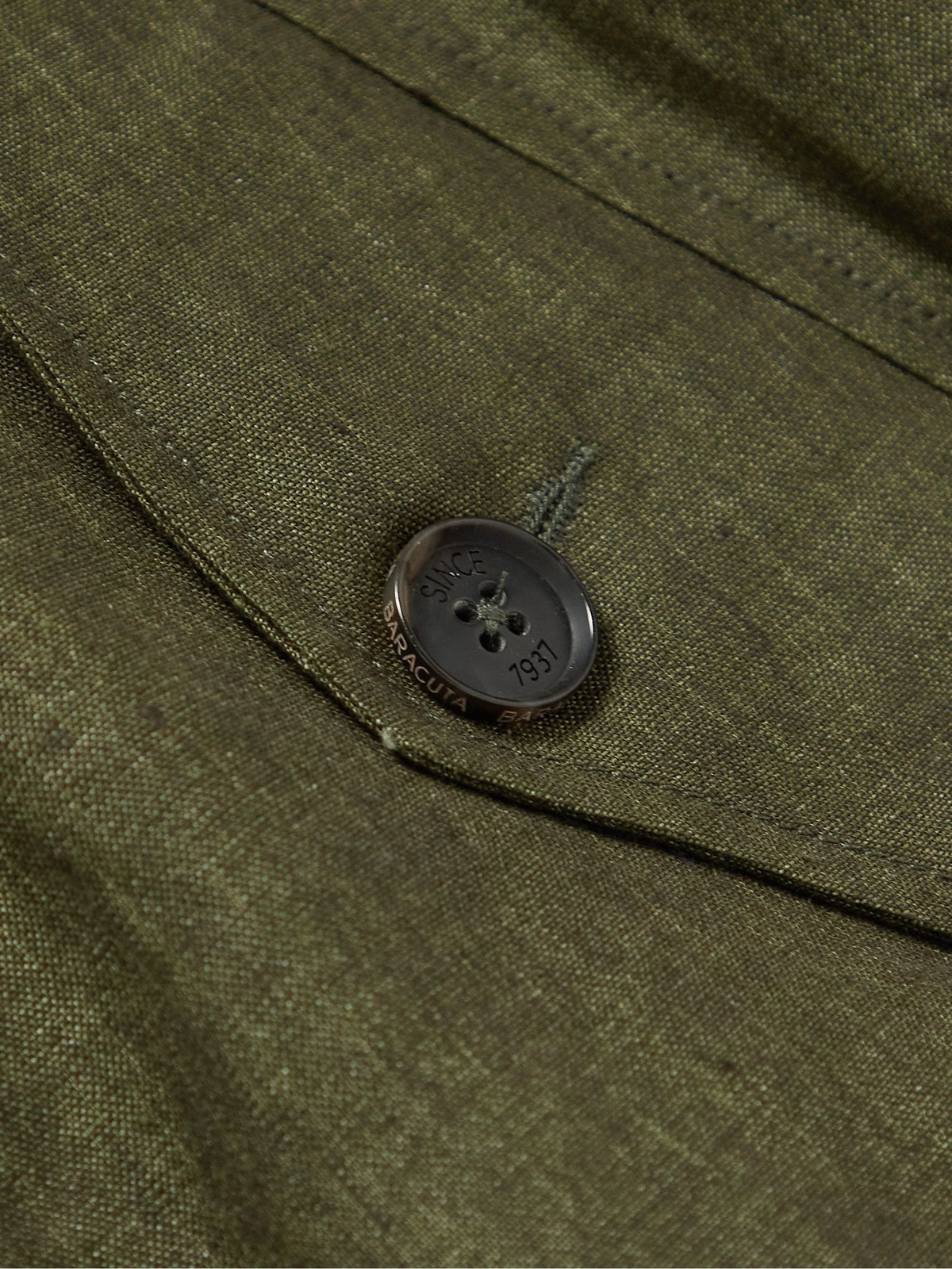 BARACUTA - G9 Linen Harrington Jacket - Green Baracuta