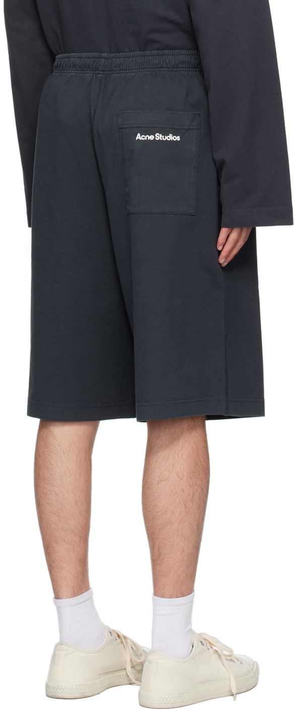パンツ ACNE STUDIOS Printed Logo Stamp Shorts Acne Studios Black Printed Logo Stamp Shorts Acne Studios