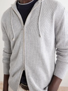Eleventy - Ribbed Cashmere Zip-Up Hoodie - Gray