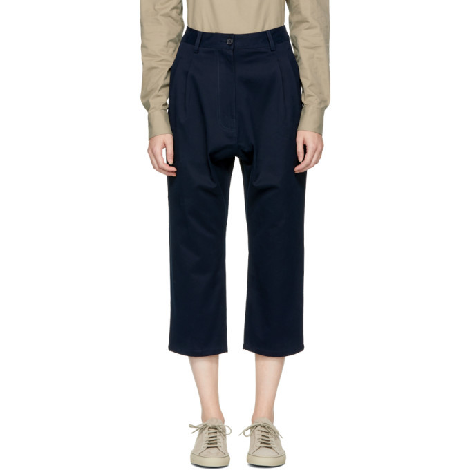 Studio Nicholson Navy Bonsai Trousers Studio Nicholson