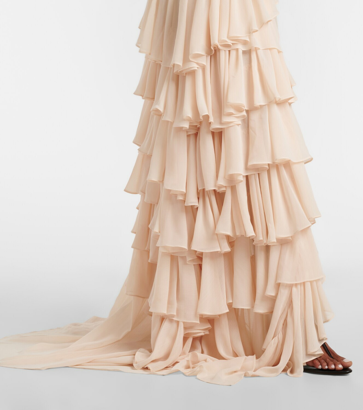 Xu Zhi Tiered asymmetric maxi dress
